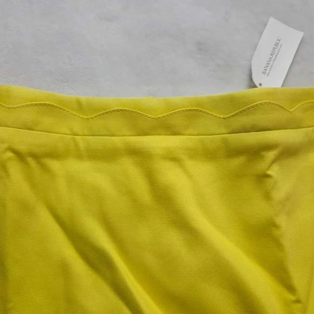 New 10 Banana Republic scalloped mini skirt in Lively Chartreuse - Picture 4 of 11